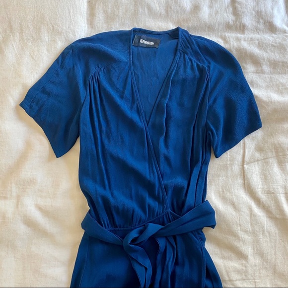 Reformation Peacock Blue Teal Wrap Dress - Picture 1 of 5